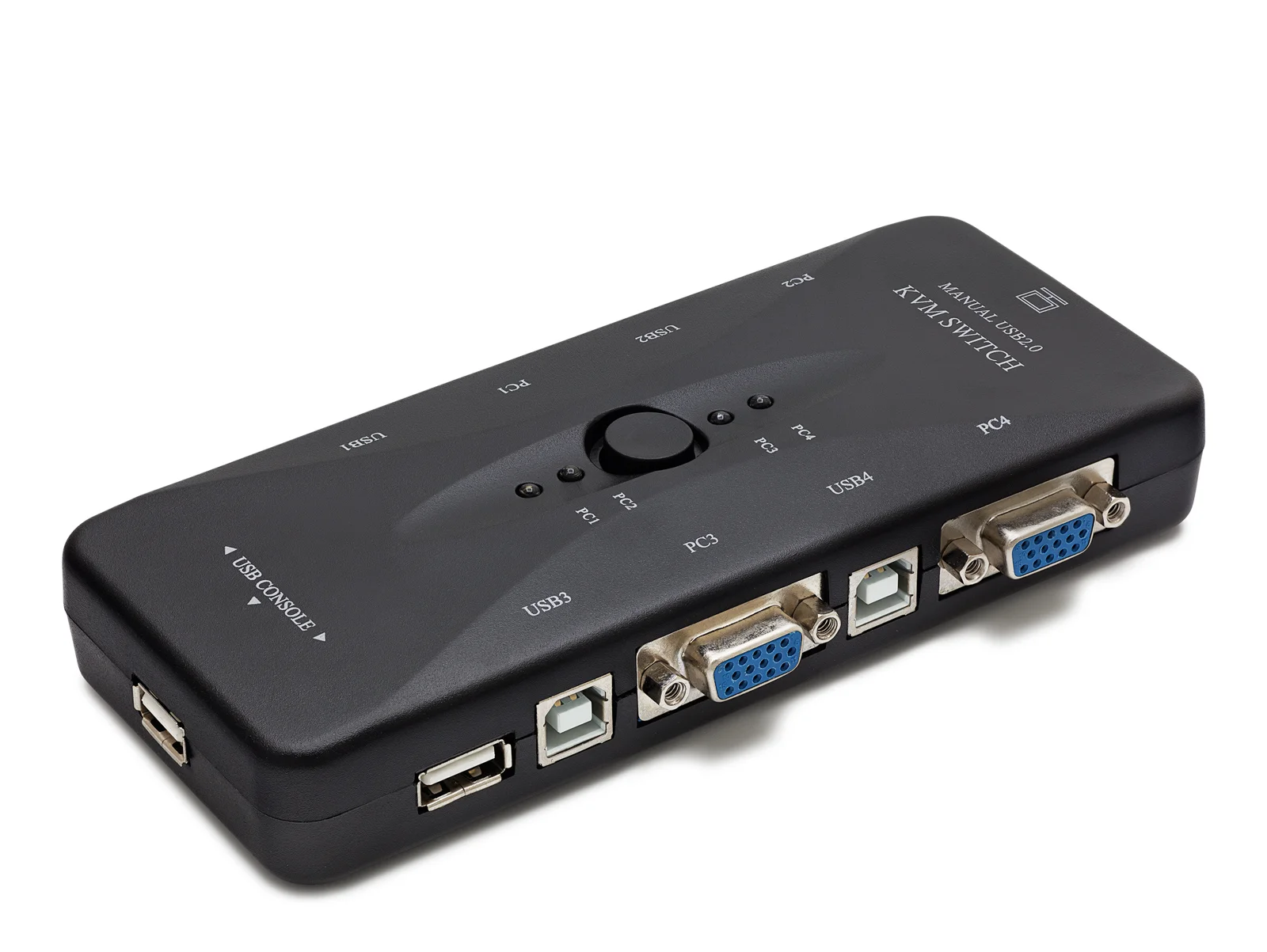 Vga Usb Kvm Swıtch 4 In 1 Out + 4 Port Usb Console - Sıyah HD230