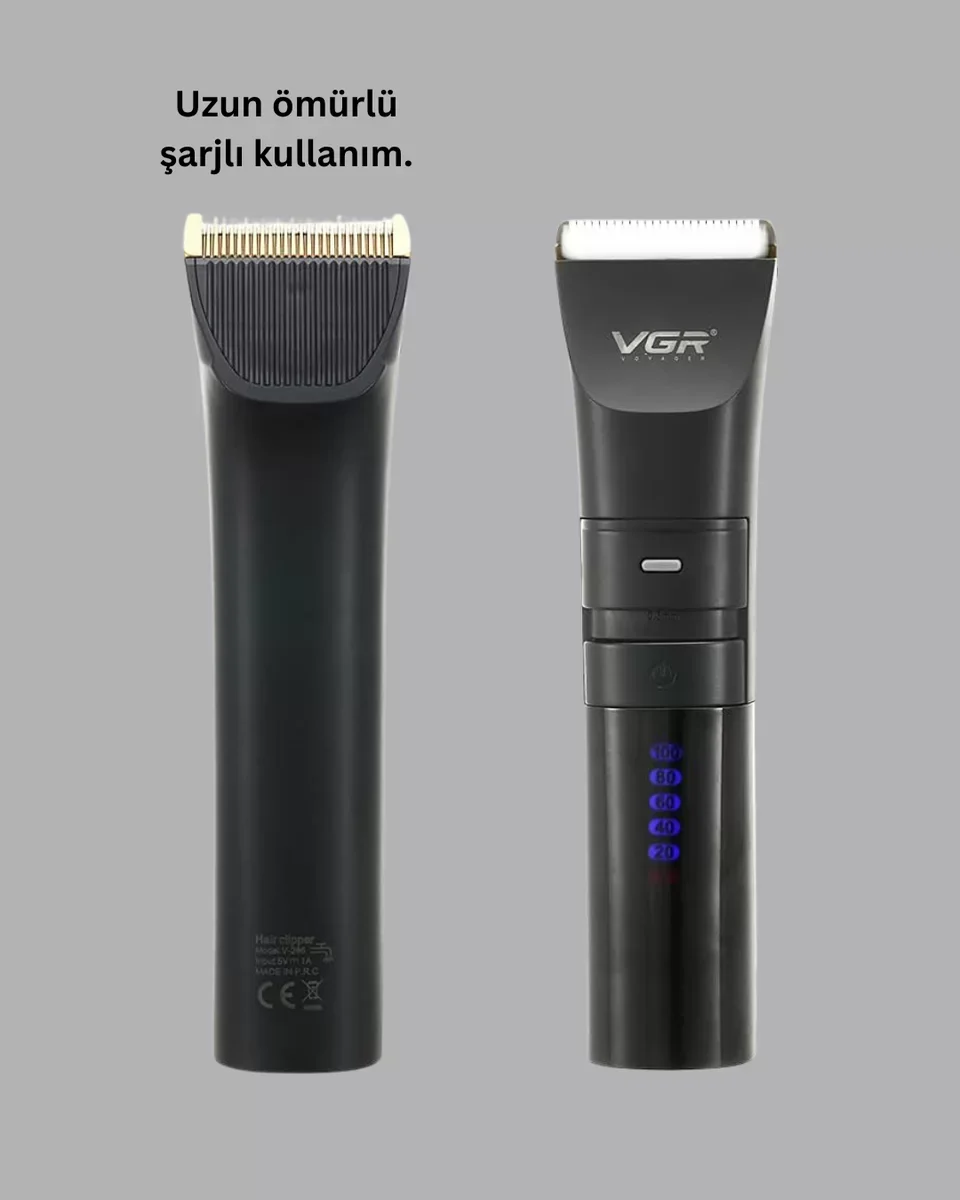 VGR V-286 Şarjlı Tıraş Makinesi Dijital Ekranlı Hızlı Şarjlı Profesyonel Kesim Seti Yeni Nesil