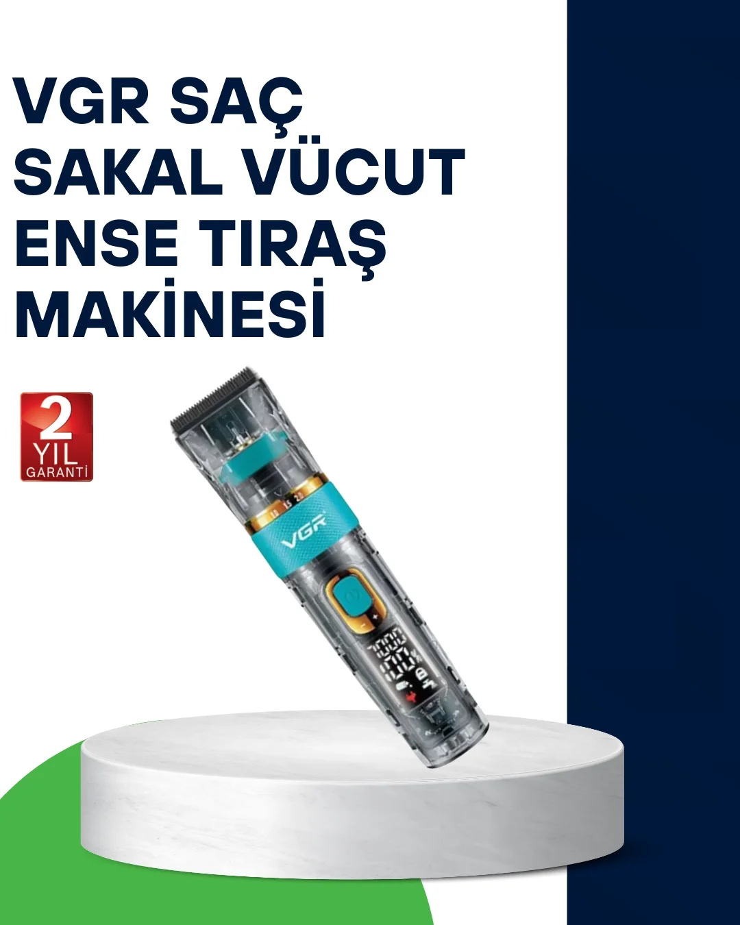 VGR V-695 Profesyonel Saç ve Sakal Kesme Makinesi Şarjlı ve Kablolu Kullanım