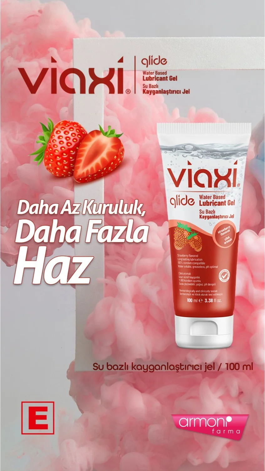 Viaxi Glide Su Bazlı Kayganlaştırıcı Jel 100 ml Çilek Aromalı Fiyatı, Yorumları ve Özellikleri
