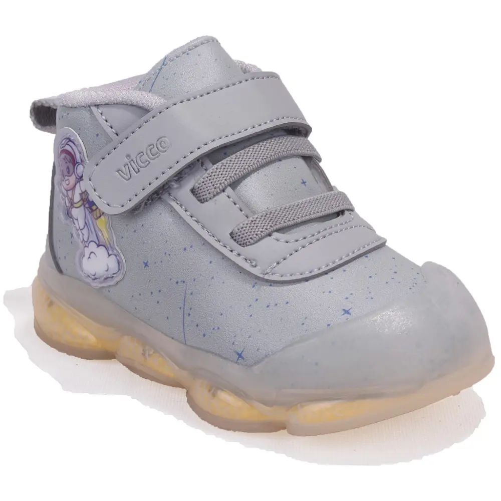 Vicco Geminis 946E25K447 Gri Ortopedik Işıklı Erkek Bebe Spor Bot