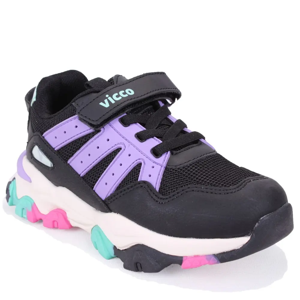 Vicco Teo 869F25K304 Siyah Mor Ortopedik Günlük Kız Çocuk Spor Ay