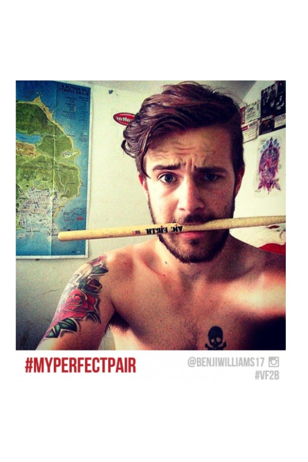 VICFIRTH V2B BAGET/STICK (ÇİFT), HICKORY, 0.630"x16 1/4", MEDIU B