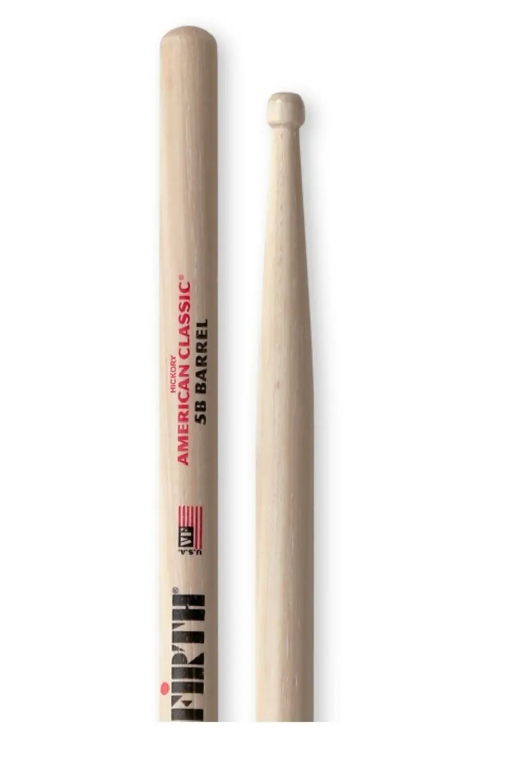 VICFIRTH V5BBRL BAGET (ÇİFT) 5B BARREL TİP, HICKORY, 0.595"X16",