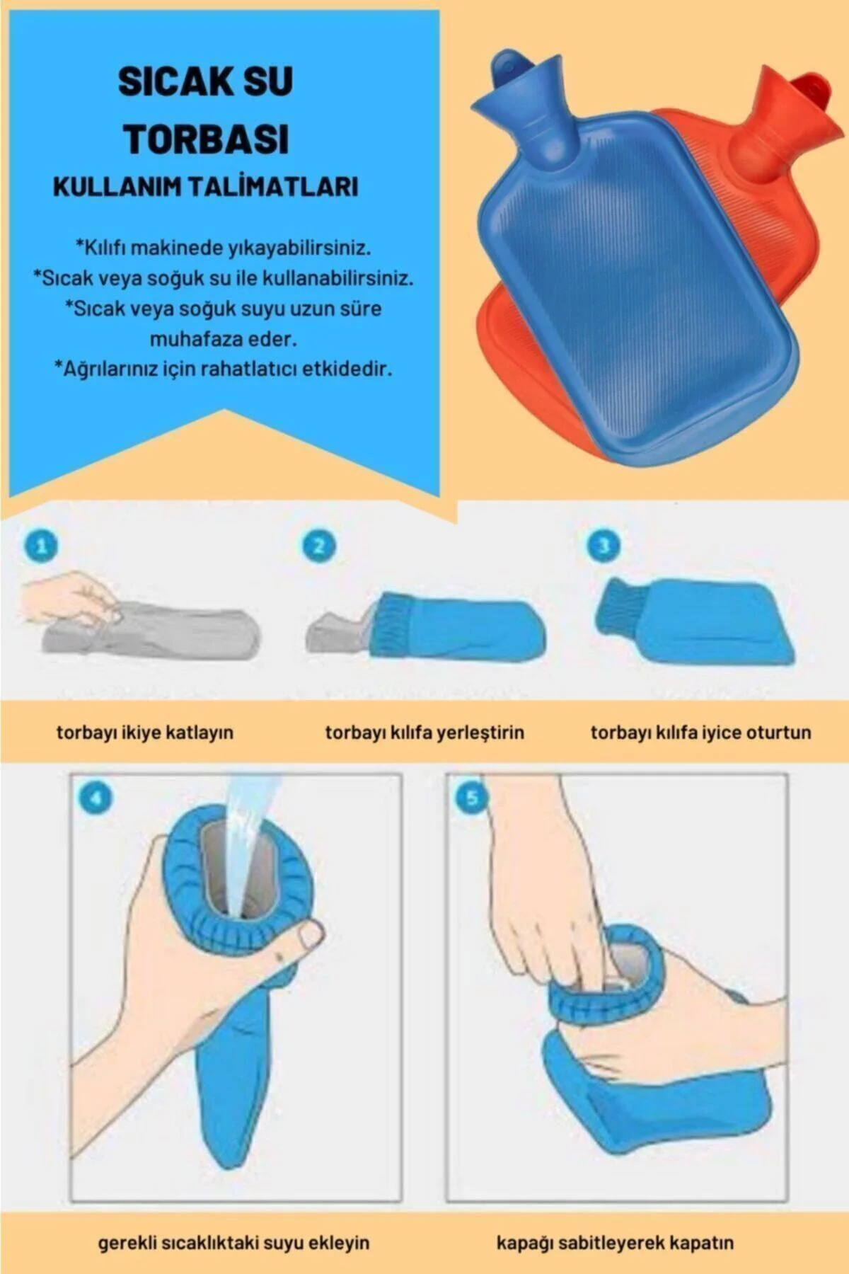 Vıchy Polarlı Sıcak Su Torbası 2 Lt Karışık Renkli Su - Görsel 4