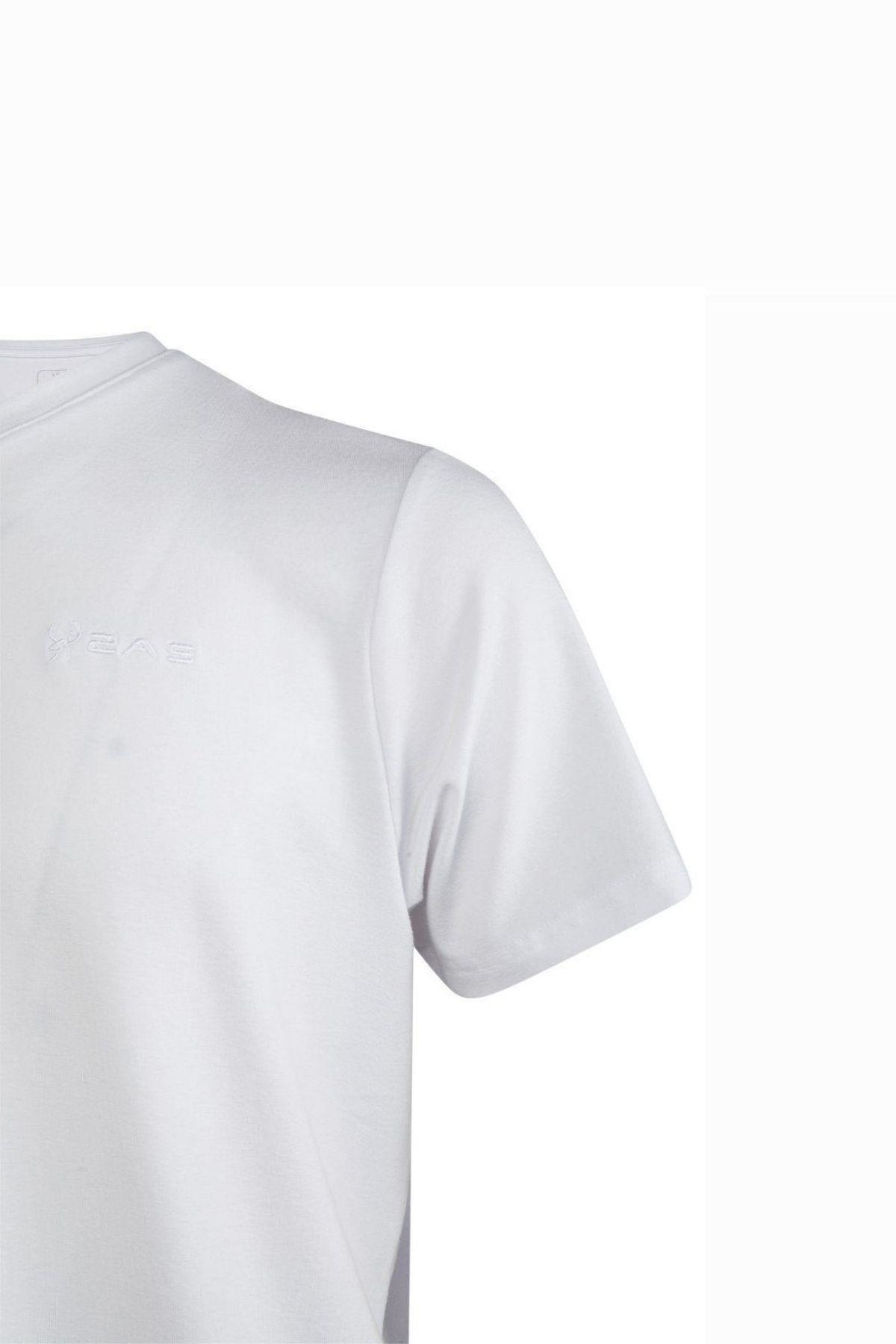 2As Victor Erkek Viloft V Yaka T-Shirt Beyaz