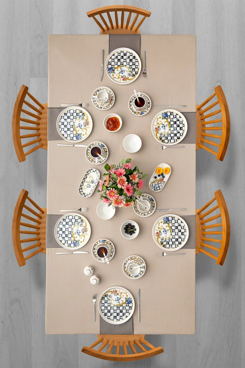 Victoria Porselen 32 Parça 6 Kişilik Kahvaltı Servis Takımı