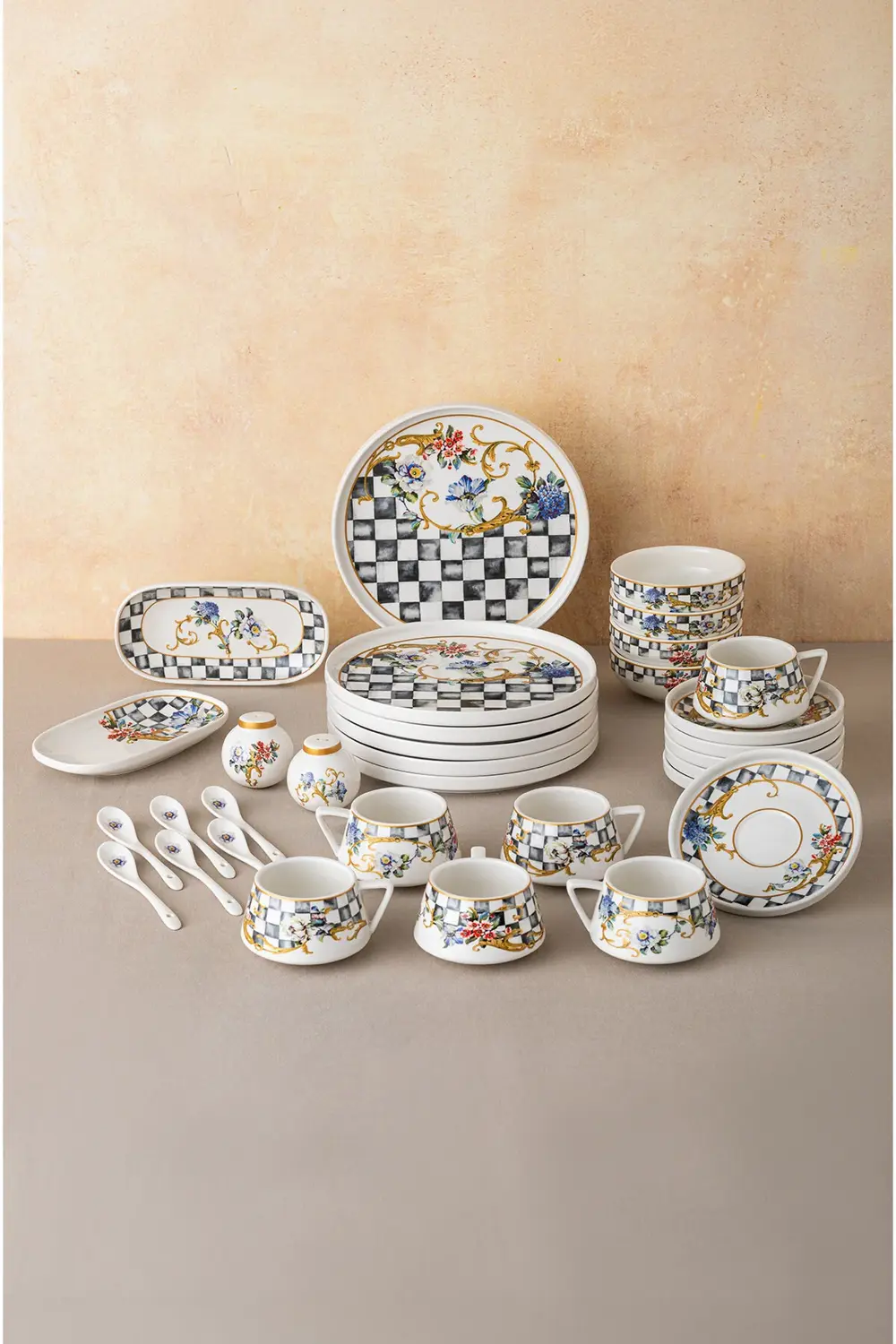 Victoria Porselen 32 Parça 6 Kişilik Kahvaltı Servis Takımı