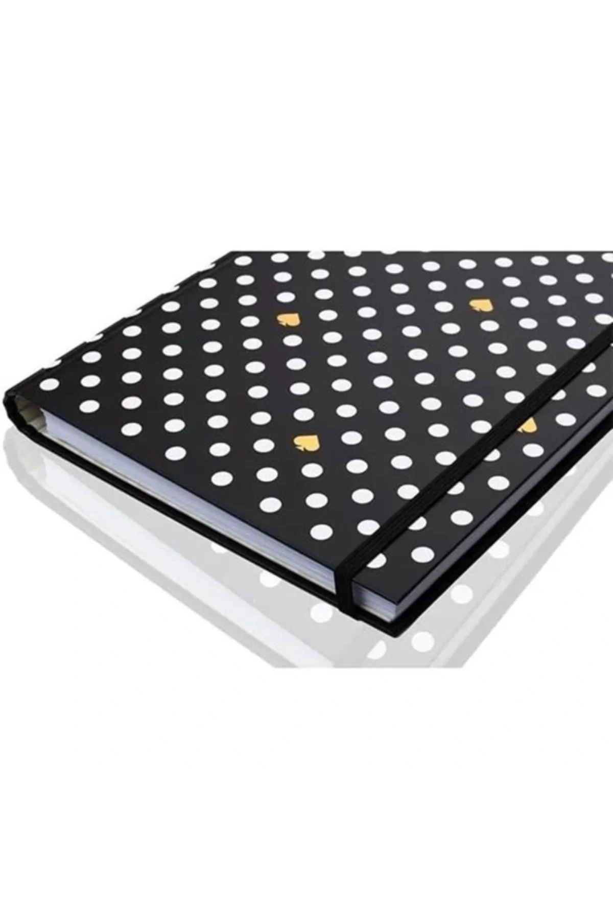 Victoria's Journals 16,5x22,5 cm Gizli Spiralli Noktalı Defter Tarihsiz Not Defteri Polka Gold