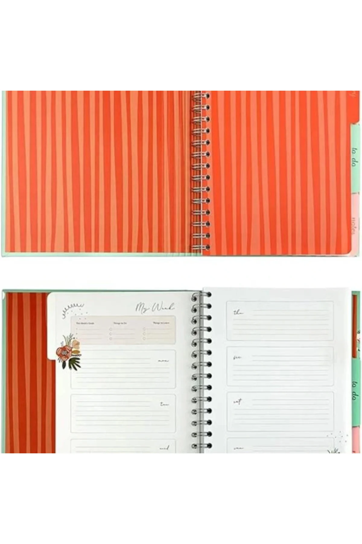 Victoria's Journals Retro Süresiz Planlayıcı Ajanda 17x24 Cm Pembe