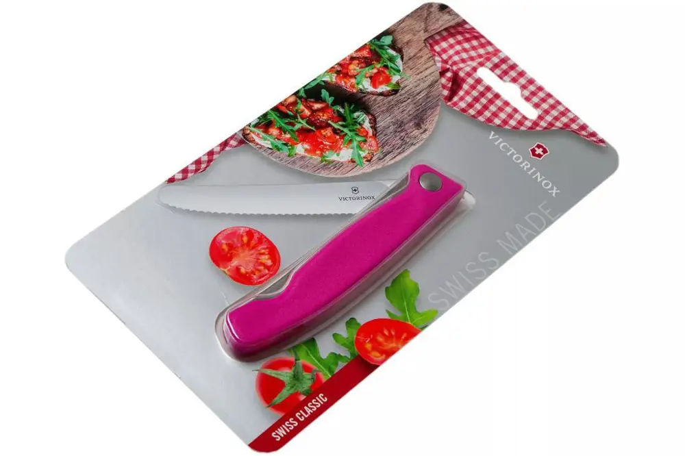 Victorinox 11cm Katlanır Domates Bıçağı Pembe 6.7836.F5B