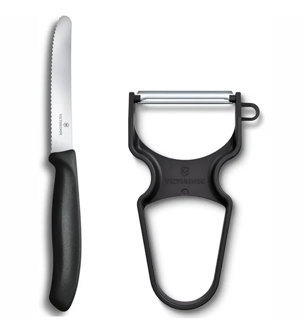 Victorinox 6.7113.23 Soyacak ve Sofra Bıçağı Seti, 2li Set Siyah