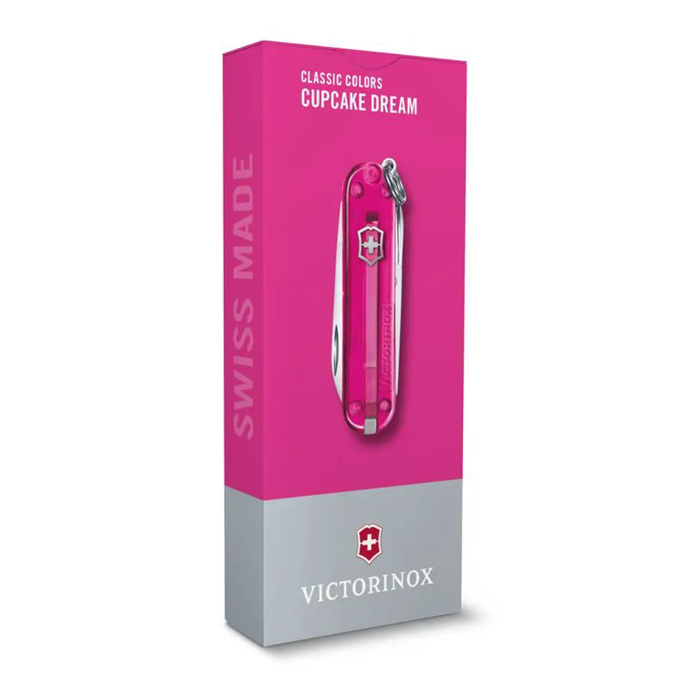Victorinox Classic 0.6223.T5G Şeffaf Pembe İsviçre Çakısı 58mm Victorinox Classic 0.6223.T5G Şeffaf Pembe İsviçre Çakısı 58mm