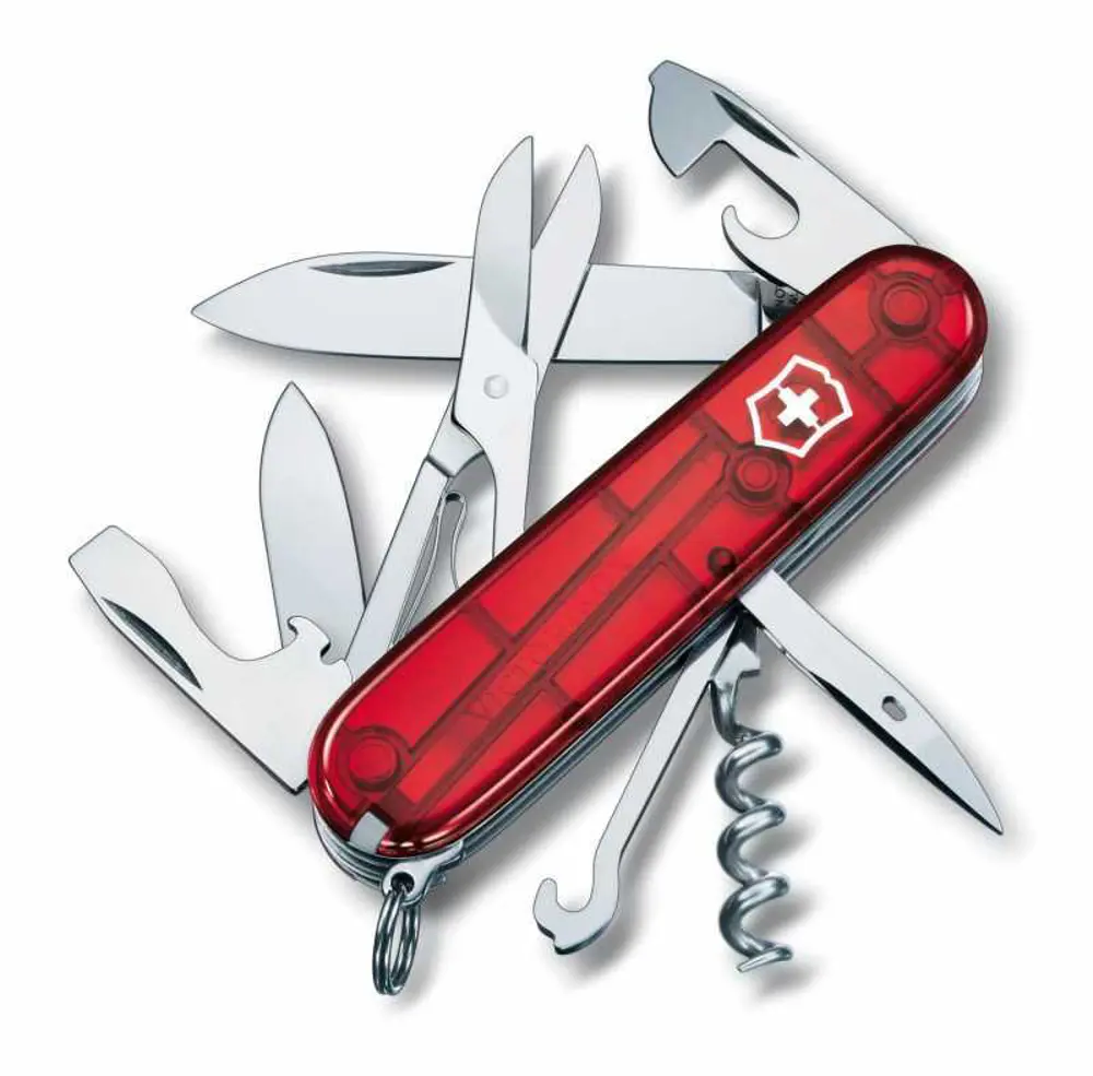 Victorinox Climber 1.3703.T Şeffaf Kırmızı İsviçre Çakısı 91mm 14