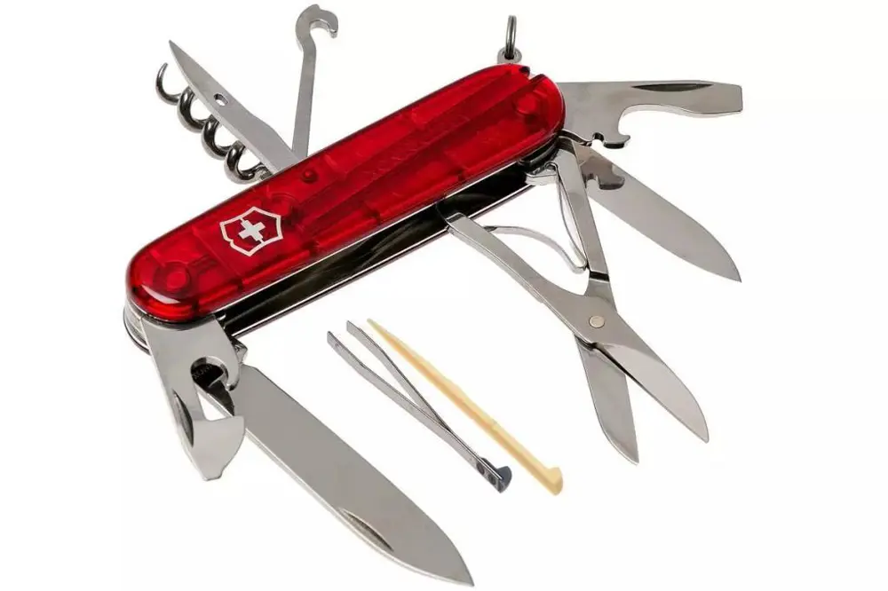 Victorinox Climber 1.3703.T Şeffaf Kırmızı İsviçre Çakısı 91mm 14