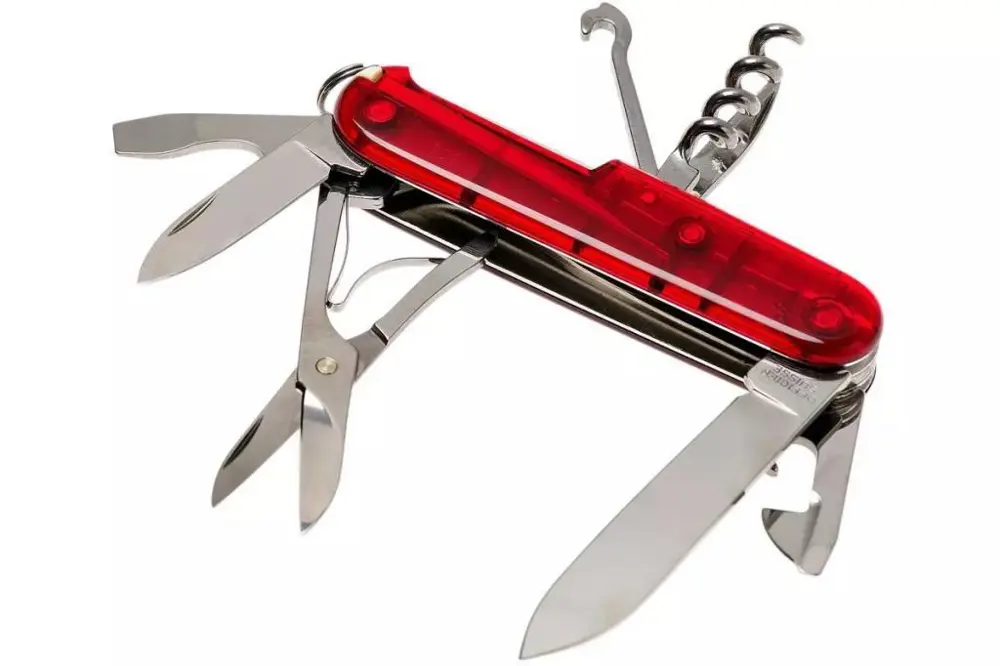 Victorinox Climber 1.3703.T Şeffaf Kırmızı İsviçre Çakısı 91mm 14