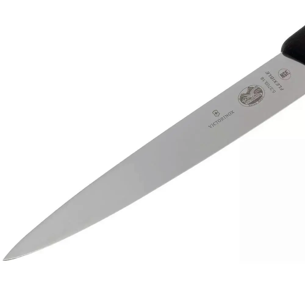 Victorinox Fibrox 18cm Fileto Bıçağı 5.3703.18 Siyah