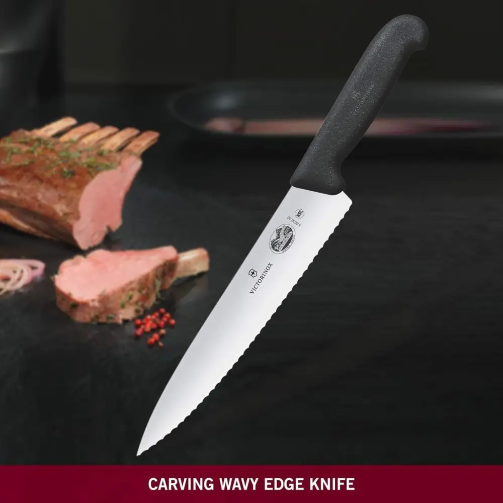 Victorinox Fibrox 19cm Tırtıklı Dilimleme Bıçağı 5.2033.19 Siyah