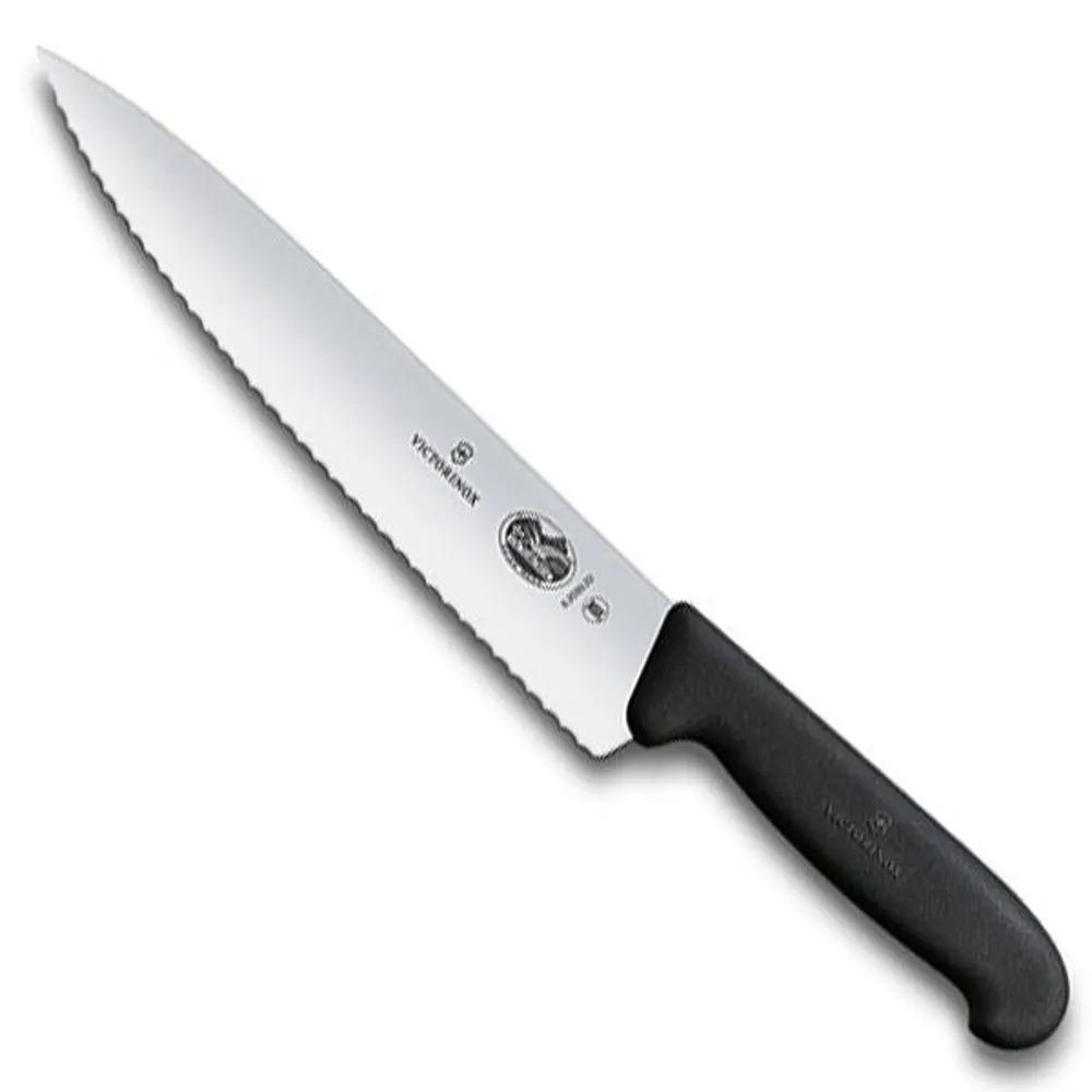 Victorinox Fibrox 19cm Tırtıklı Dilimleme Bıçağı 5.2033.19 Siyah