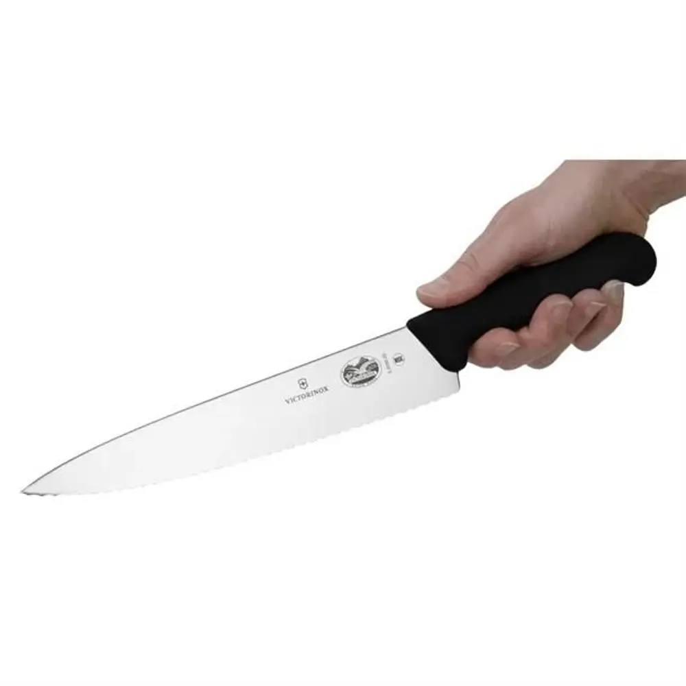 Victorinox Fibrox 22cm Tırtıklı Dilimleme Bıçağı 5.2033.22 Siyah