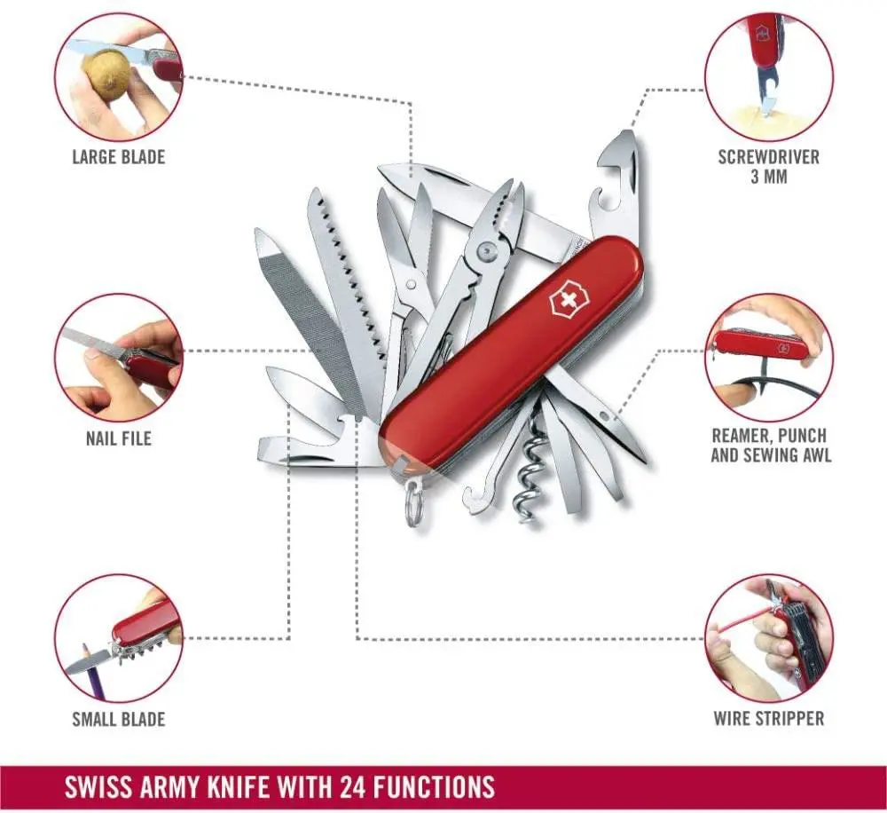 Victorinox Handyman 1.3773 Kırmızı İsviçre Çakısı 91mm 24F