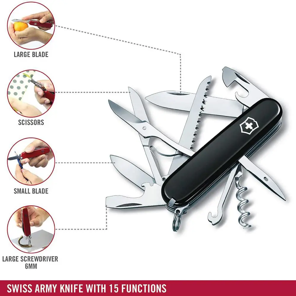 Victorinox Huntsman 1.3713.3 Siyah İsviçre Çakısı 91mm 15F Victorinox Huntsman 1.3713.3 Siyah İsviçre Çakısı 91mm 15F