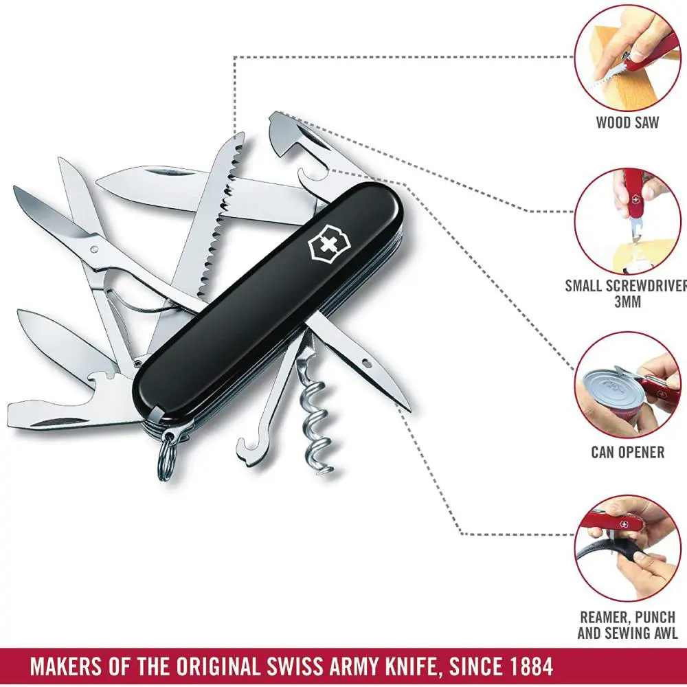 Victorinox Huntsman 1.3713.3 Siyah İsviçre Çakısı 91mm 15F Victorinox Huntsman 1.3713.3 Siyah İsviçre Çakısı 91mm 15F