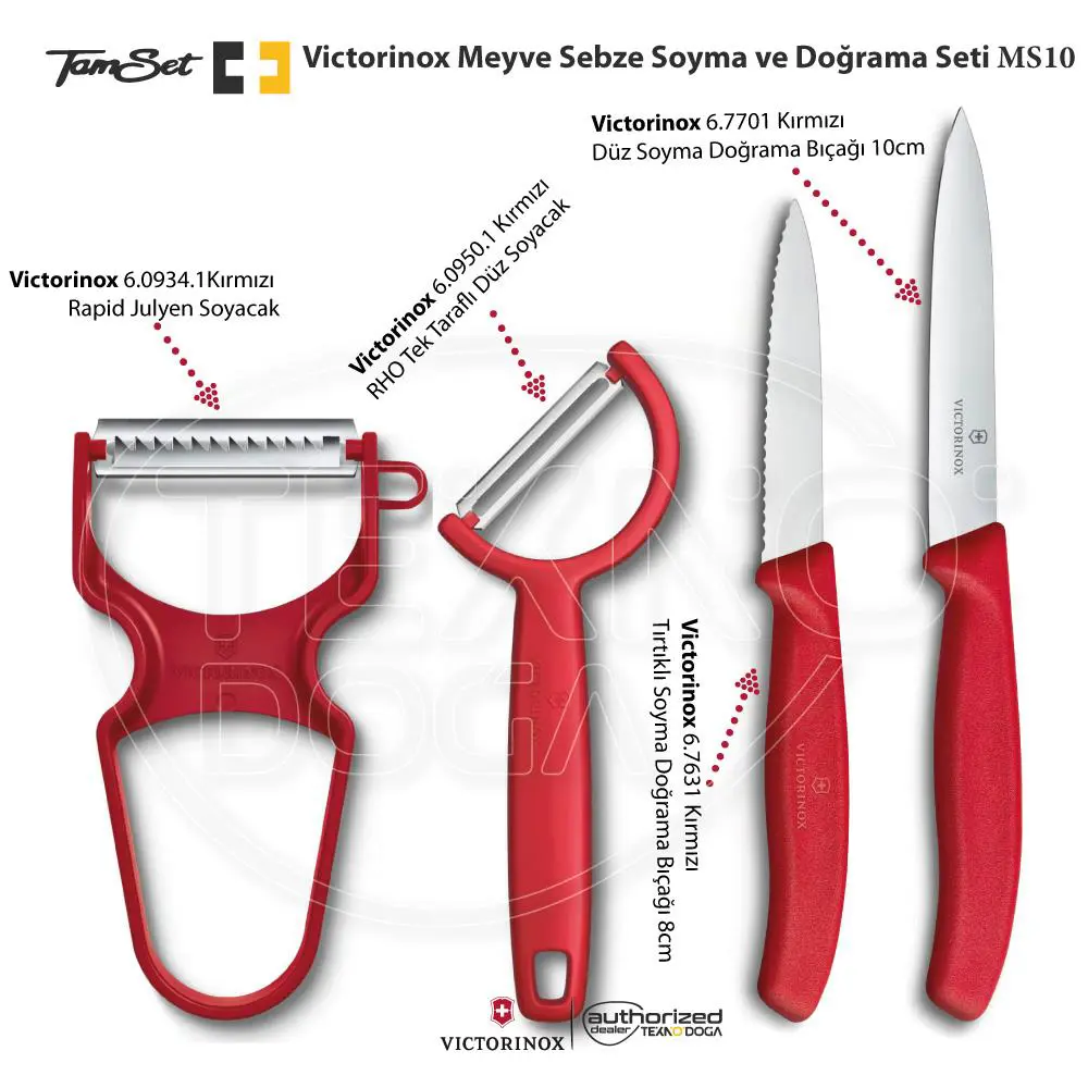 Victorinox Meyve Sebze Soyacak ve Doğrama Bıçağı Seti MS10