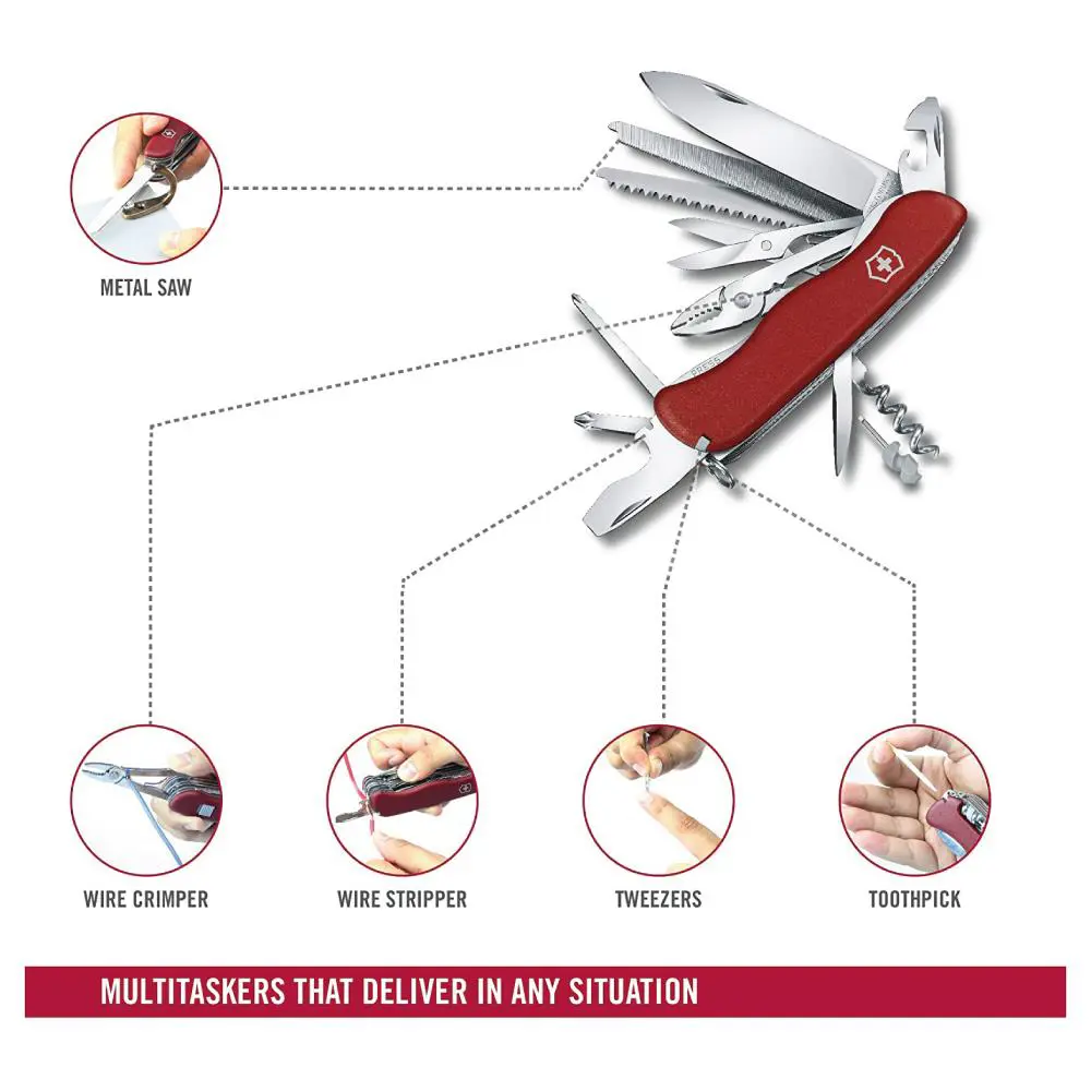 Victorinox Work Champ 0.8564 Kırmızı İsviçre Çakısı 111mm 21F