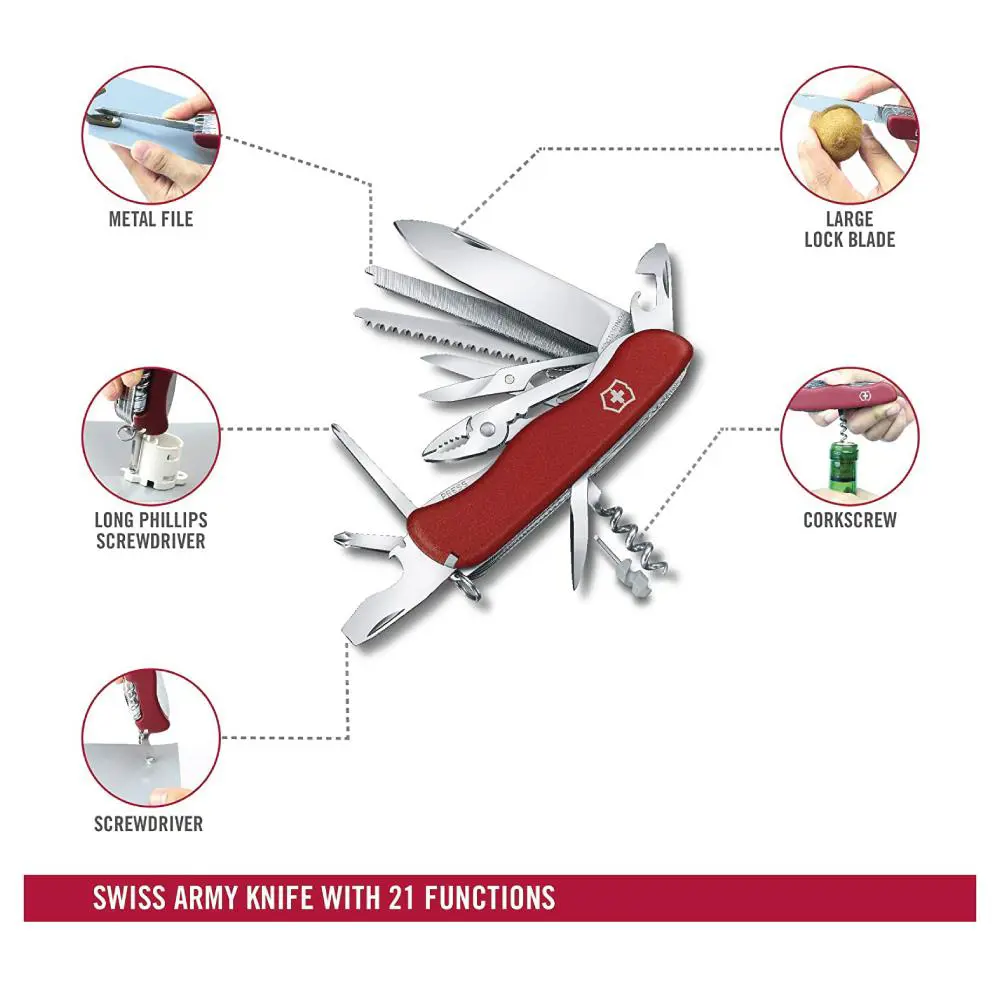 Victorinox Work Champ 0.8564 Kırmızı İsviçre Çakısı 111mm 21F