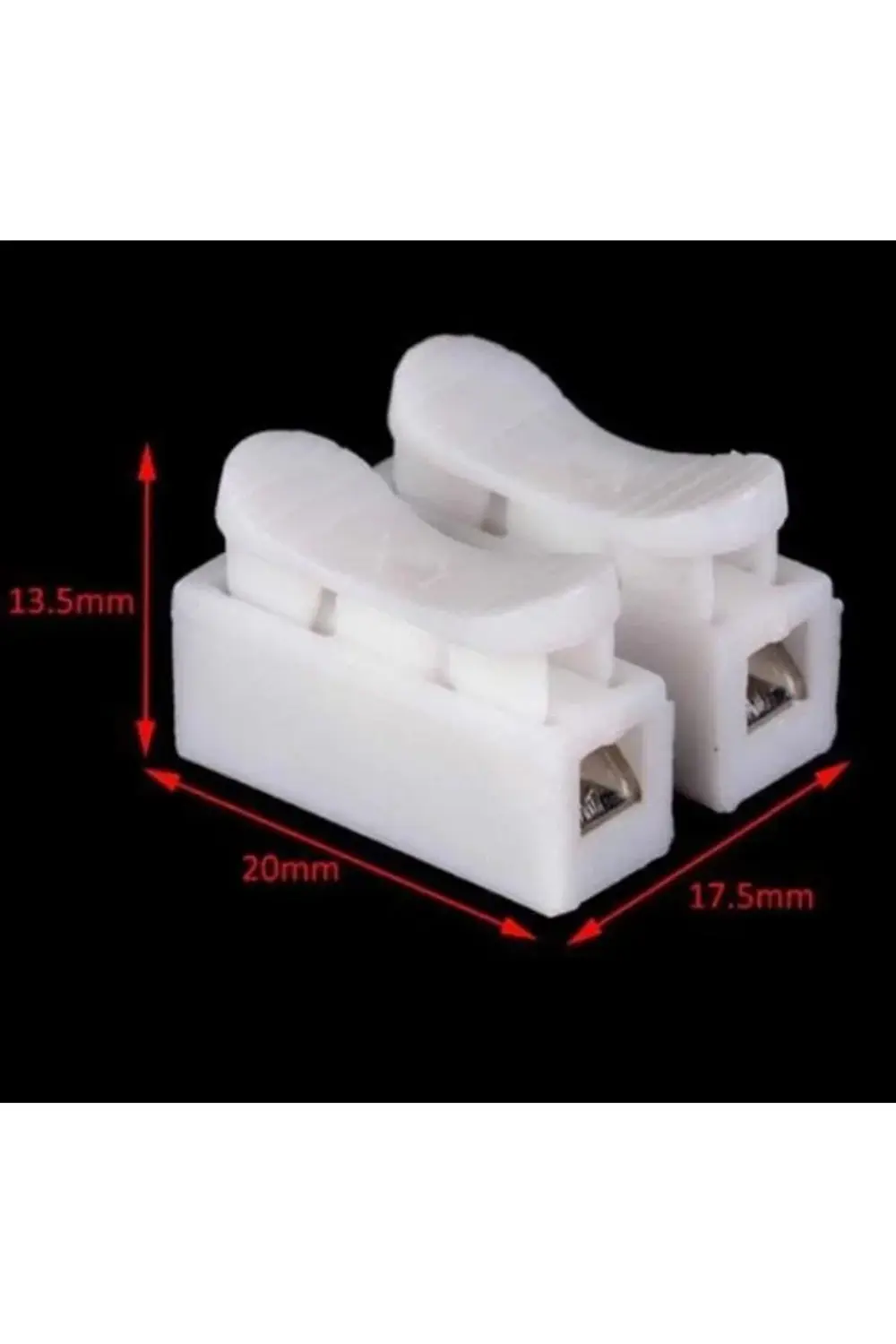 Vidasız Sıra Kablo Klemens Basmalı Tip 2 li 2 pin 20'li Paket 890