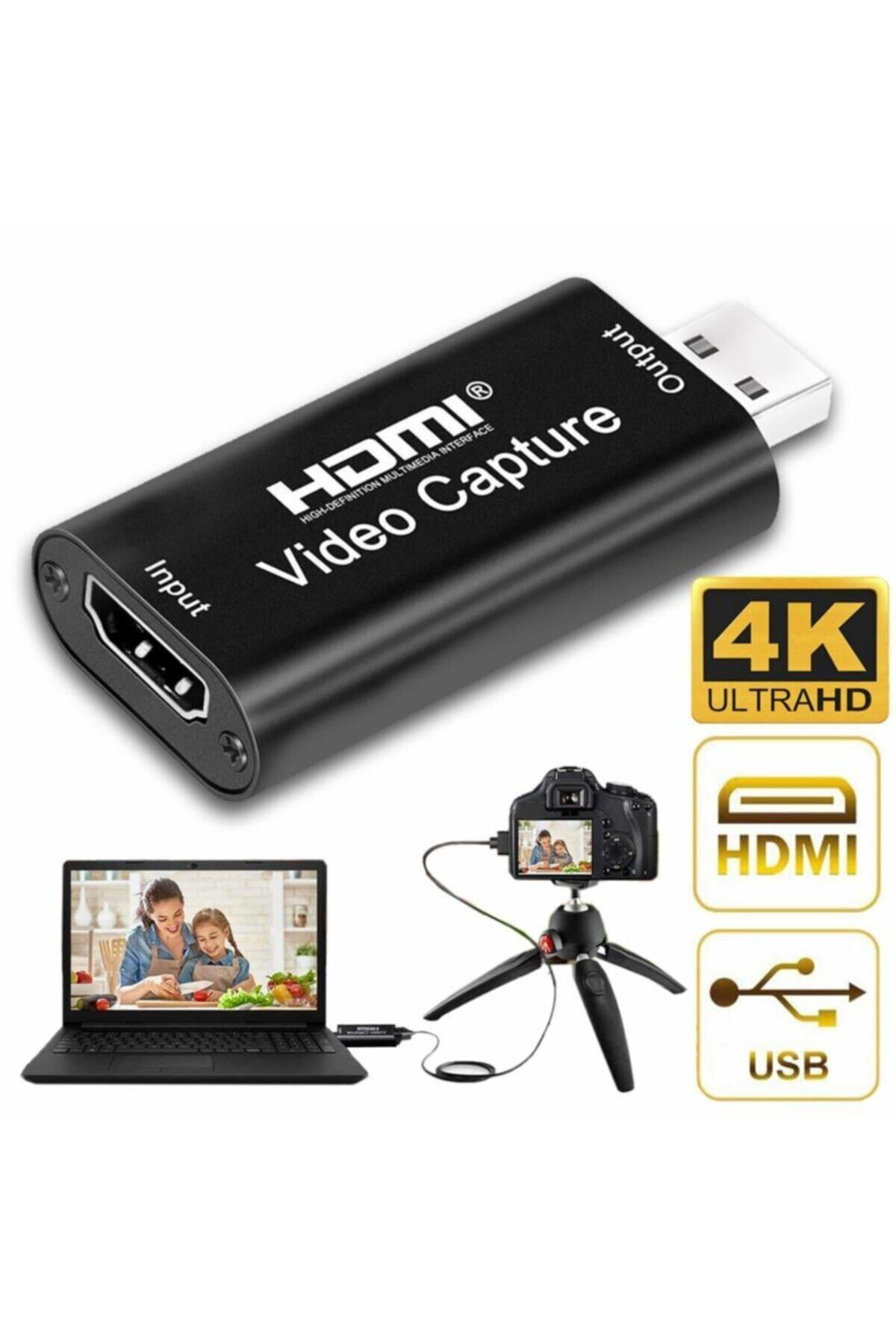 Video Capture Usb 2.0 To Hdmi Çevirici Dönüştürücü Siyah Metal Ka