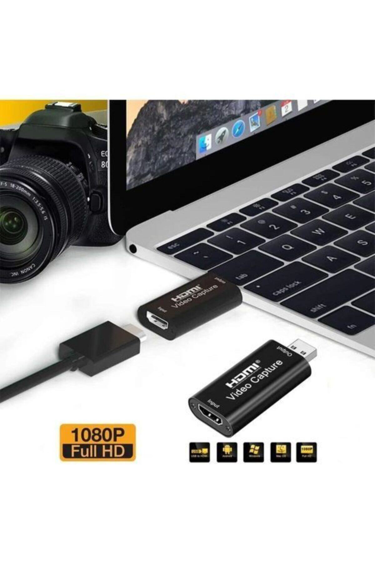 Video Capture Usb 2.0 To Hdmi Çevirici Dönüştürücü Siyah Metal Ka