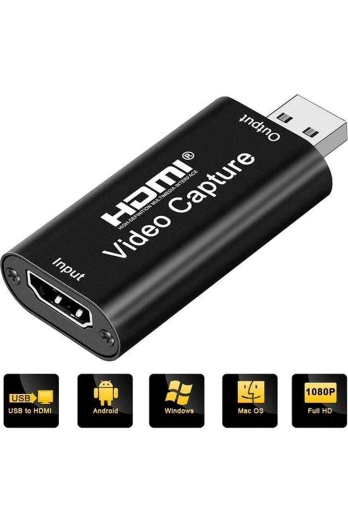 Video Capture Usb 2.0 To Hdmi Çevirici Dönüştürücü Siyah Metal Ka