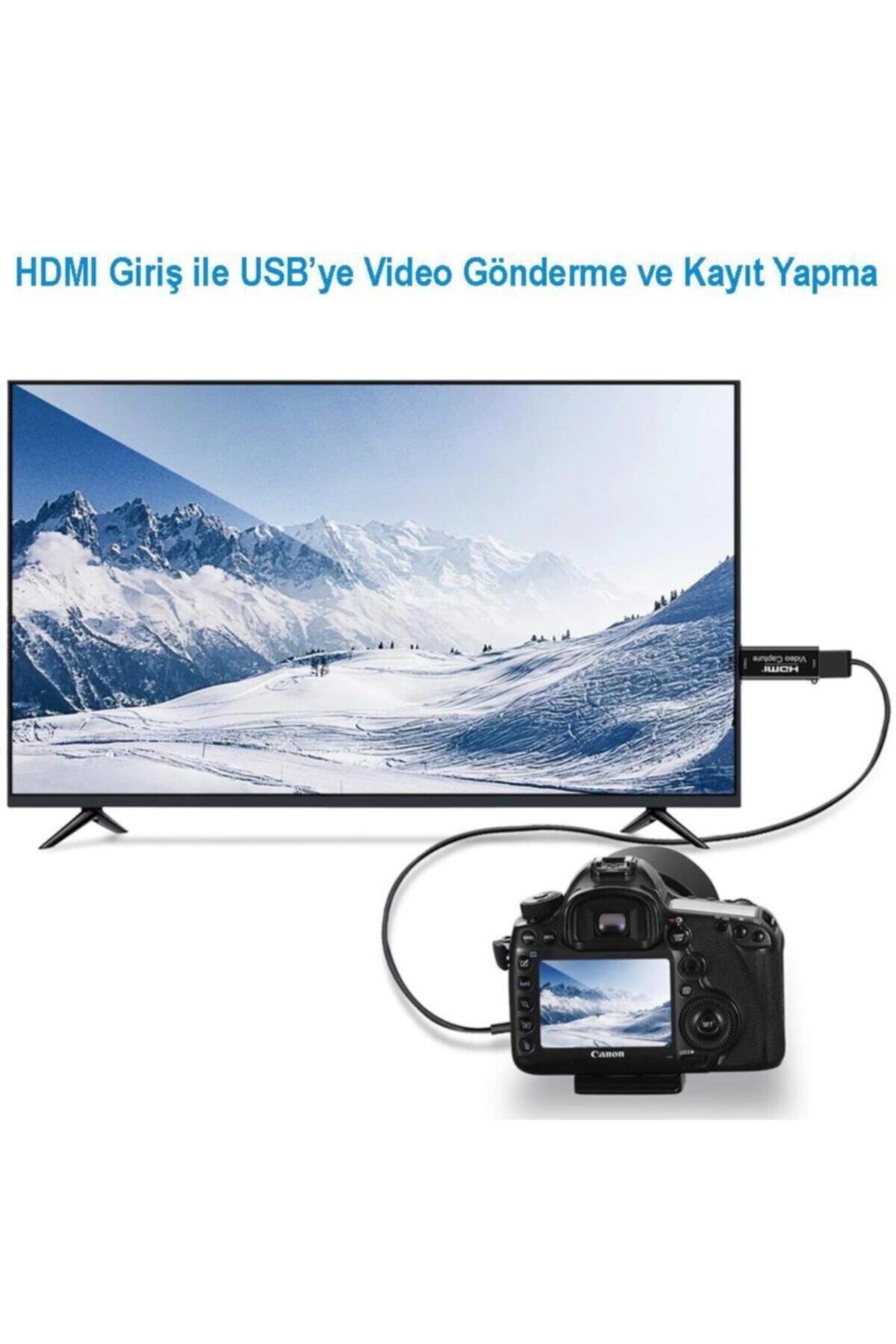 Video Capture Usb 2.0 To Hdmi Çevirici Dönüştürücü Siyah Metal Ka