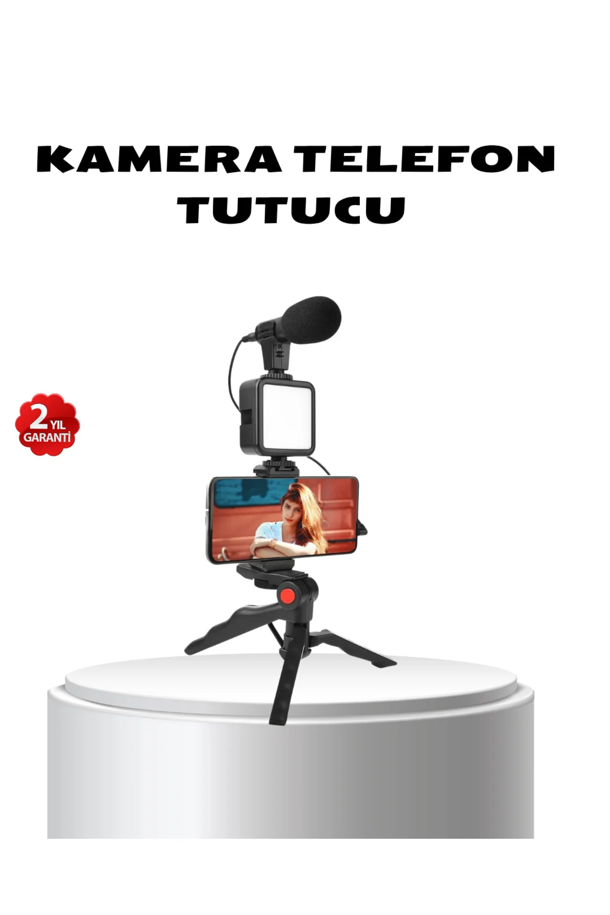 Video Çekim Kiti Tripod LED Işık Harici Mikrofon ve Bluetooth Kumanda Seti