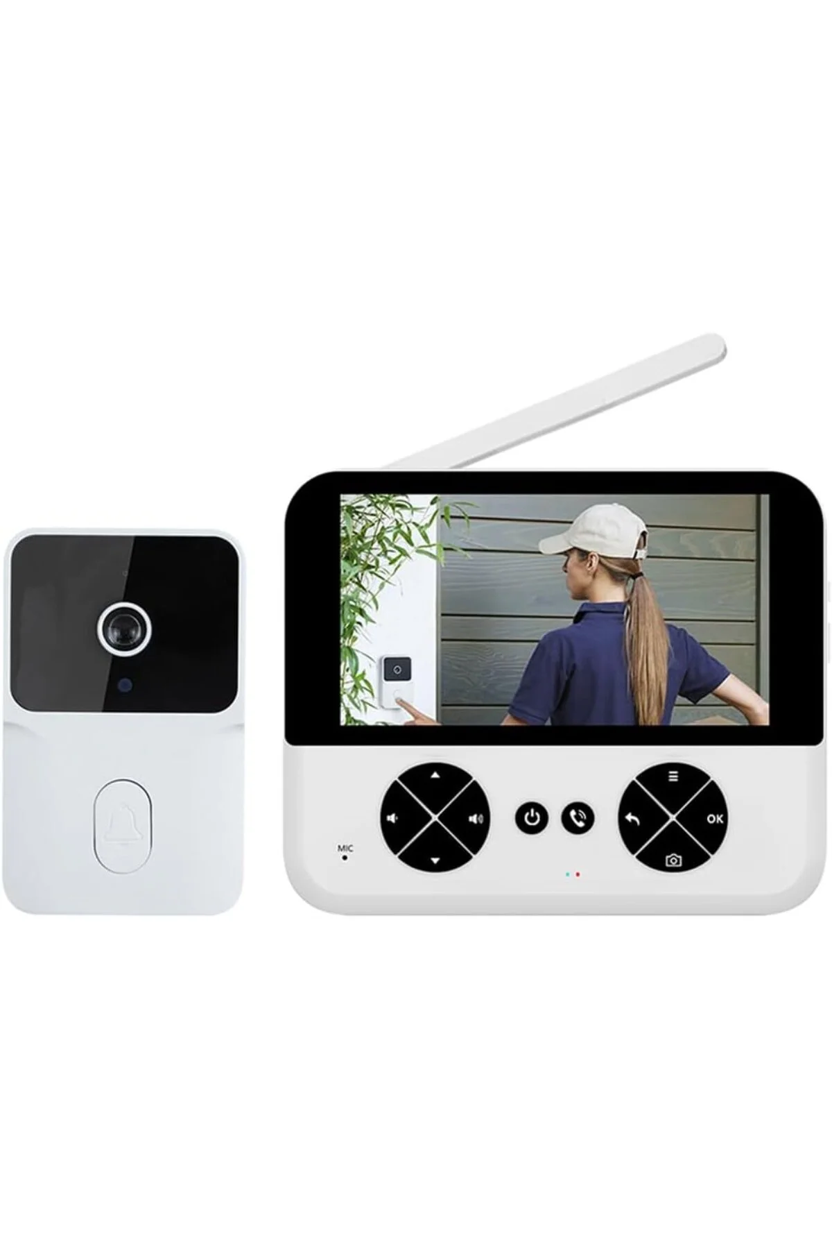 Video Kapı Zili Kamerası Kablosuz Abonelik Yok 4.3 inç IPS Ekran 