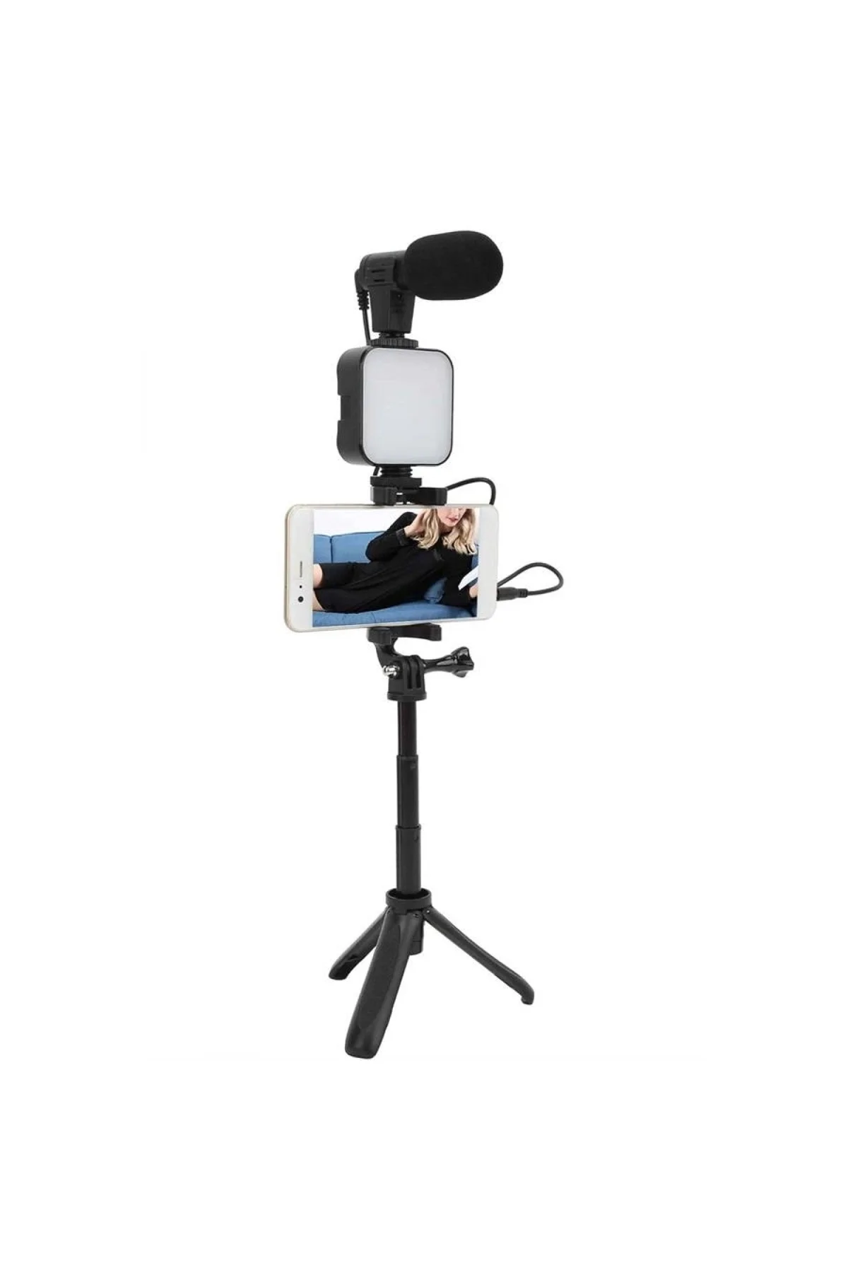 Video Making Kit Telefon Tutucu Vlog Video Mini Led Işıklı Video Making Kit Telefon Tutucu Vlog Video Mini Led Işıklı - Görsel 5