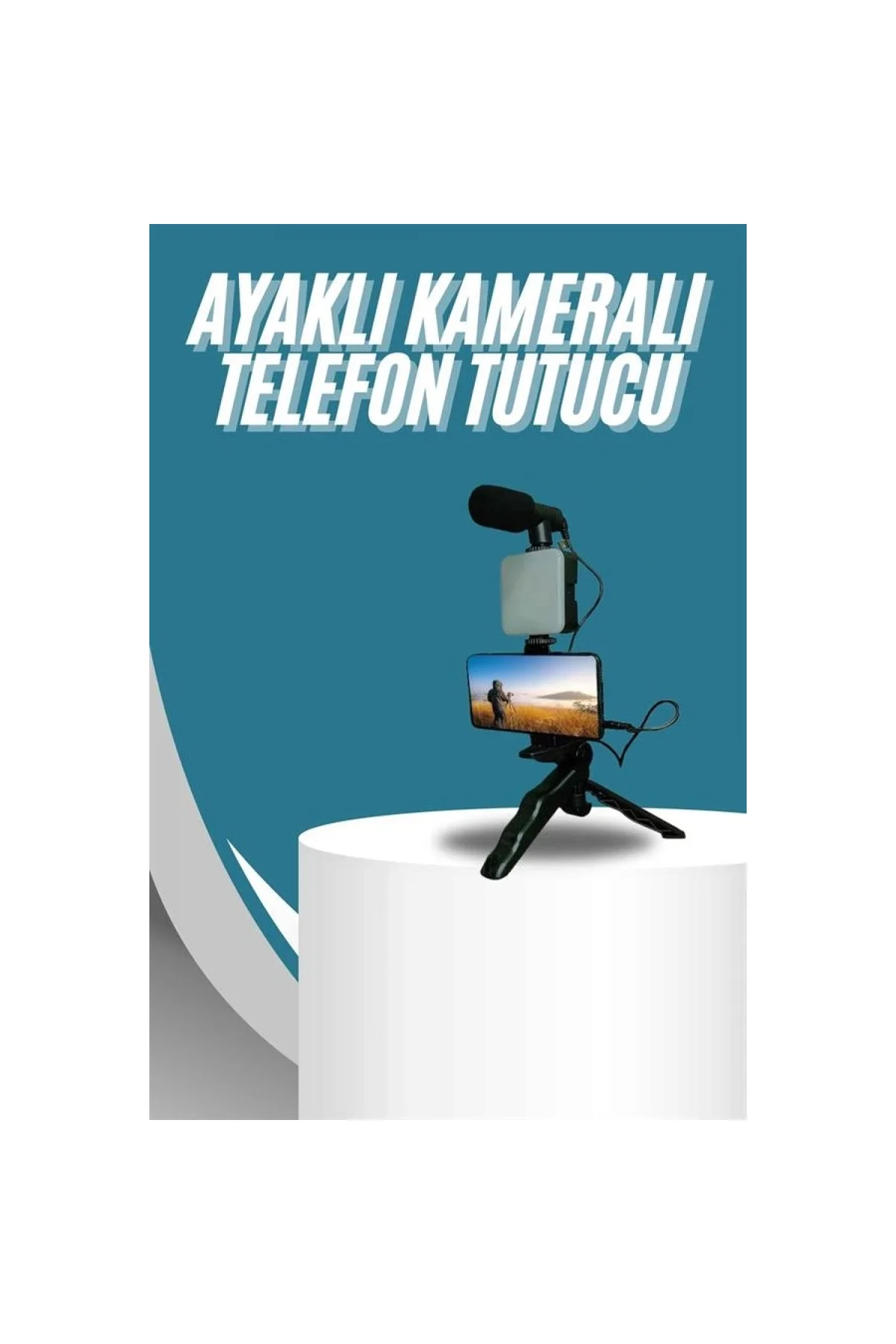 Video Making Kit Telefon Tutucu Vlog Video Mini Led Işıklı Video Making Kit Telefon Tutucu Vlog Video Mini Led Işıklı - Görsel 2