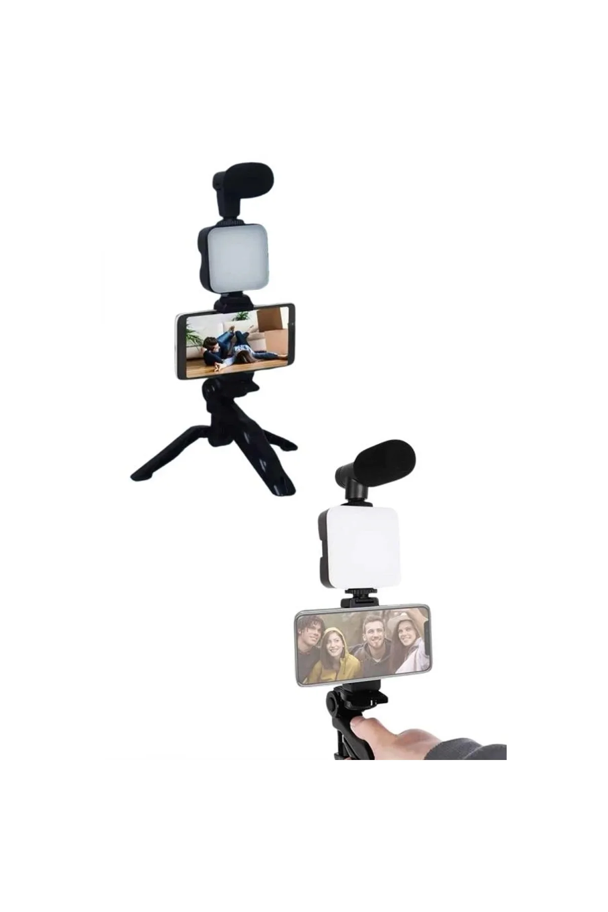 Video Making Kit Telefon Tutucu Vlog Video Mini Led Işıklı Video Making Kit Telefon Tutucu Vlog Video Mini Led Işıklı