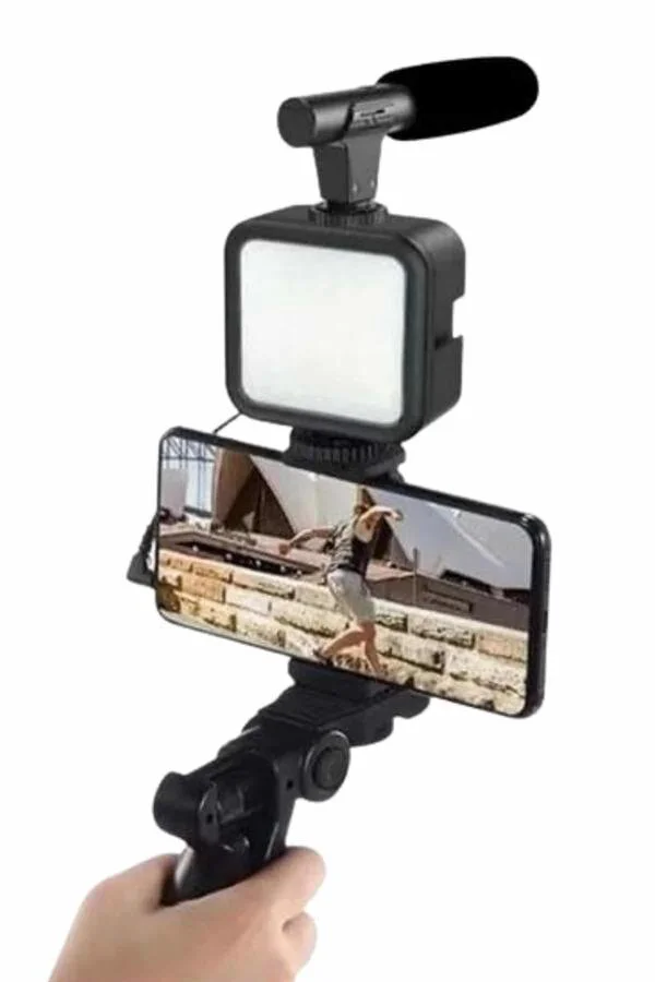 Video Making Seti: Mini Tripod, Kumanda Mikrofon ve LED Işık