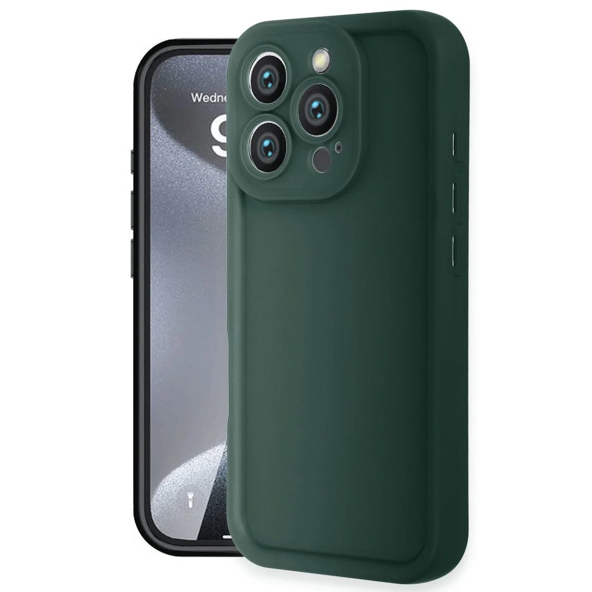 Viera Silikon Kılıf - iPhone 16 Pro Max Koyu Yeşil Koruma Kılıfı ve Şıklık