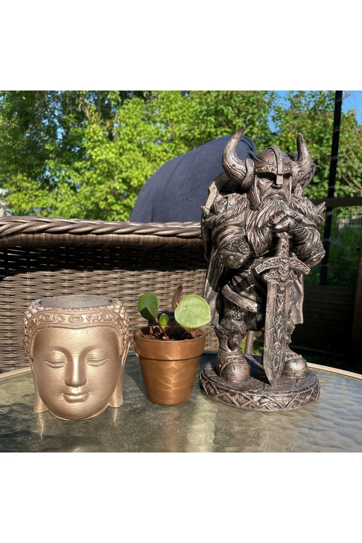 Viking Büst Viking Savaşçısı Dekoratif Obje 14CM
