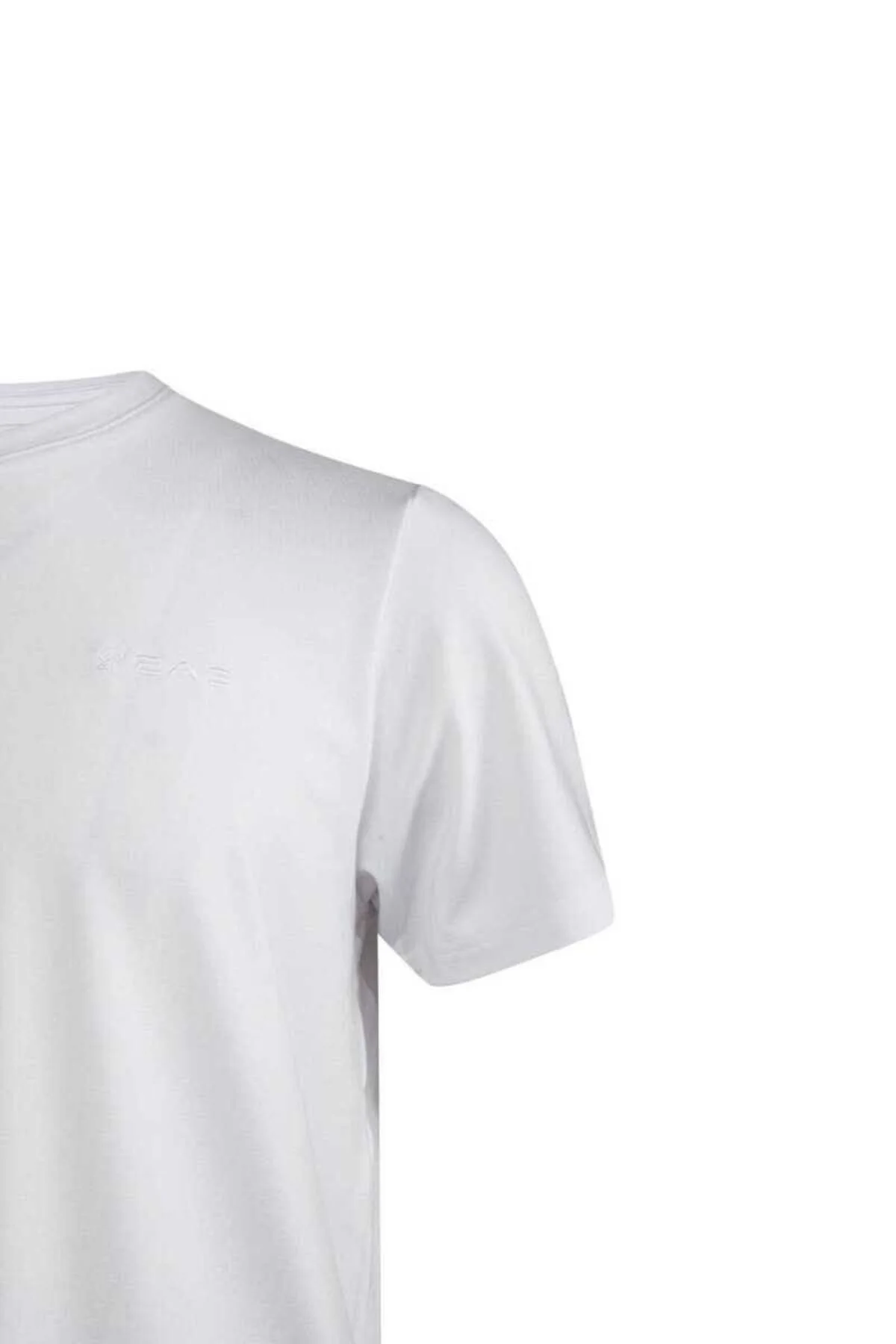 Viloft Sıfır Yaka Beyaz Erkek T-Shirt