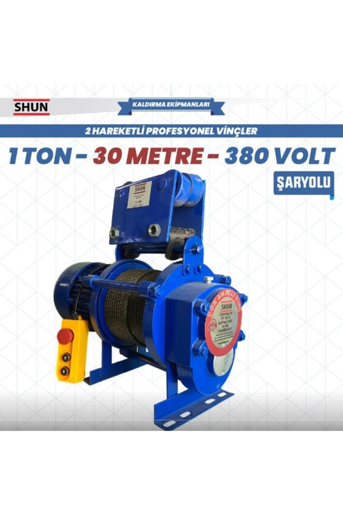 VİNÇ PROF. ÇOK AMAÇLI 380 V 30 Mt 1000 Kg SHUN