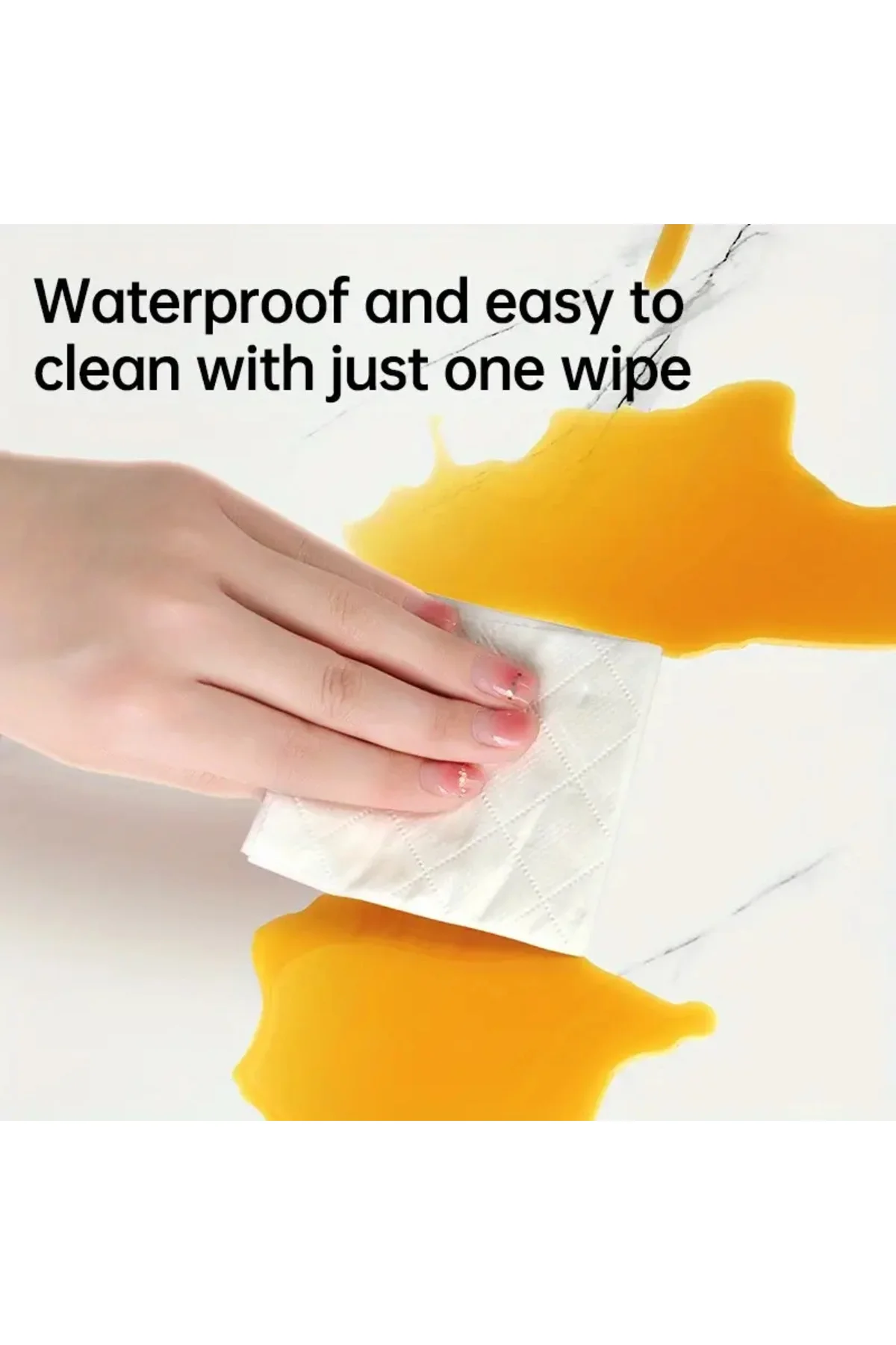 Vinil Beyaz Mermer Desenli Alüminyum Plastik Duvar Sticker - Lisi