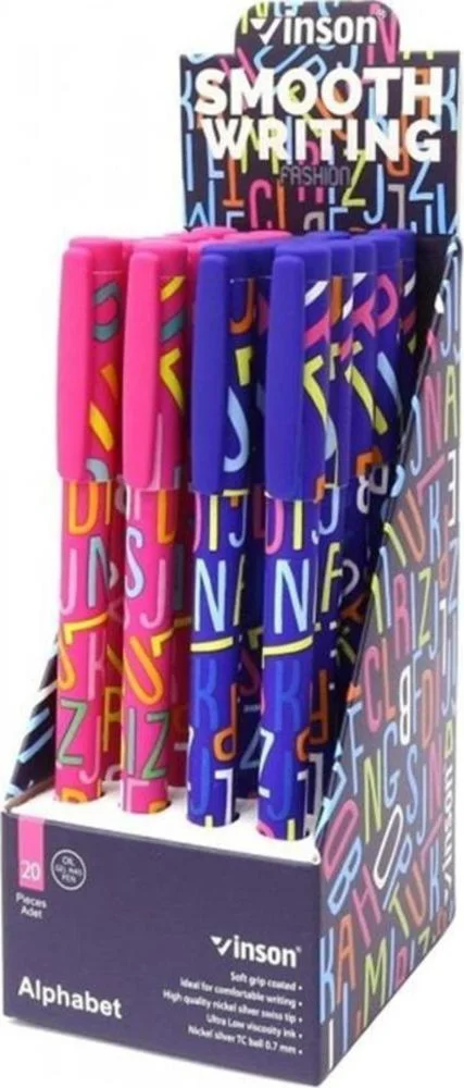 Vinson Jel Kalem Fashıon Alphabet Desenli 20 Li A28