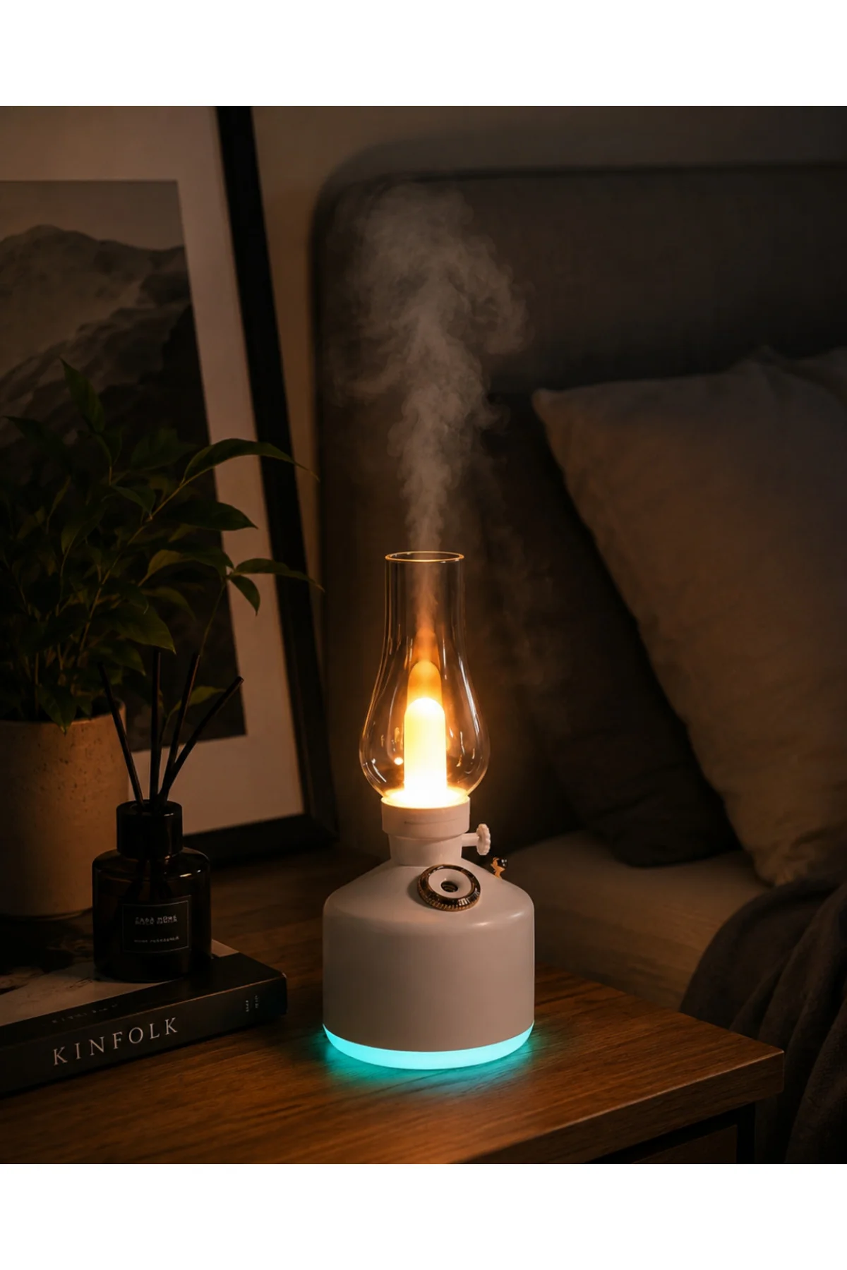 Vintage Aroma Difüzörü Nano Mist LED Işıklı Taşınabilir Nemlendirici