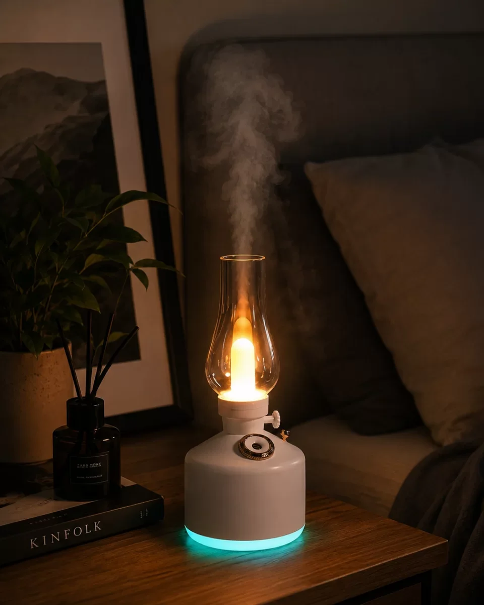 Vintage Aroma Difüzörü: Nano Mist LED Işıklı Taşınabilir Nemlendirici ve Aromaterapi Cihazı