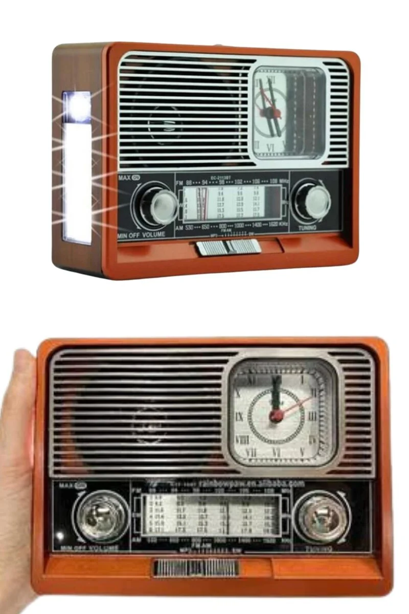 Vintage Bluetooth Radyo - Taşınabilir Nostaljik Hoparlör